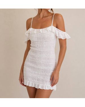 Lost + Wander Off Shoulder Textured Dress - White
