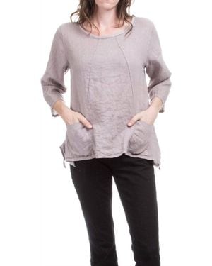 Gigi Moda Maira Linen Tunic Top - Black