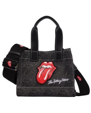 The Rolling Stones Denim Mini Tote Bag - Black