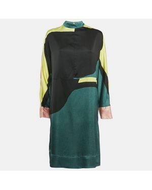 Marni Satin Shift Dress - Green