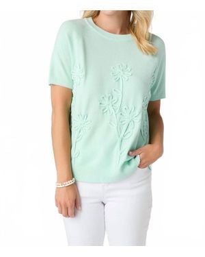 Coco + Carmen Lightweight Heavenly-Luxe Floral Sweater - Blue