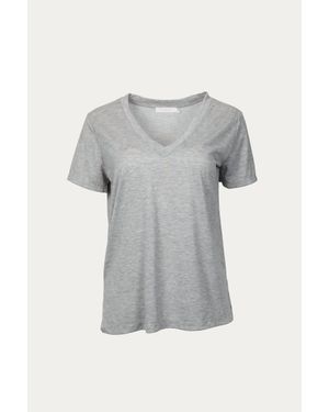 Lush V-Neck T-Shirt - Gray