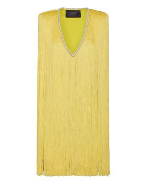Philipp Plein Fringe Mini Dress - Yellow