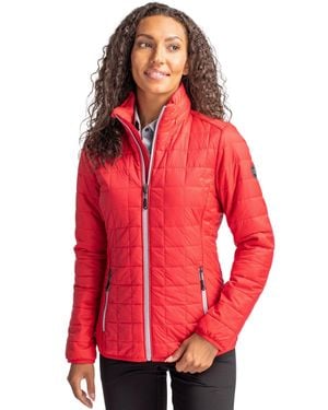 Cutter & Buck Rainier Primaloft Eco Insulated Full Zip Puffer Jacket - Red