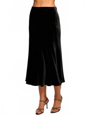 Ramy Brook Arrius Velvet Slip Skirt - Black
