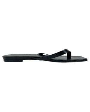 Aeyde Square-Toe Thong Slide Flat Sandals - Black