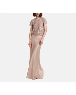 EMILY SHALANT Satin A-Line Maxi Skirt - Pink