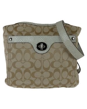 COACH Canvas Leather Shoulder Bag - Green