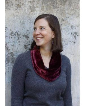 Dana Herbert Silk Velvet Infinity Scarf - Gray