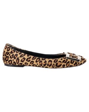 Roger Vivier Bellerine Embellished Leopard Print Ballet Flats - Brown