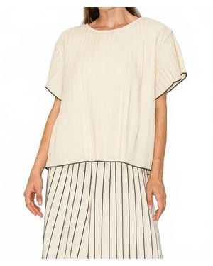 Joh Jessica Pleated Top - Natural