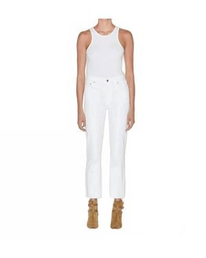 Le Jean Sabine Straight Ank - White