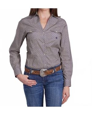 Roper Long Sleeve Western Shirt - Gray