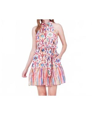 J joy Ikat Mini Dress - Red