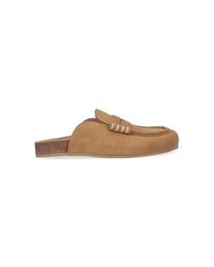 JW Anderson Light Suede Slip-On Mules - White
