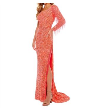 Rachel Allan Long Sleeve Maxi Dress - Red