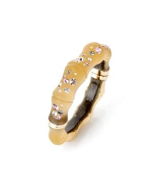Gold & Honey Swarovski Crystal Bamboo Bangles - Metallic