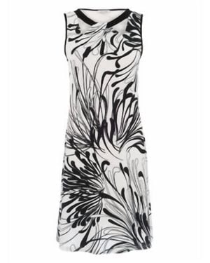 Dolcezza Sleeveless Dress Modern Fern Print - White