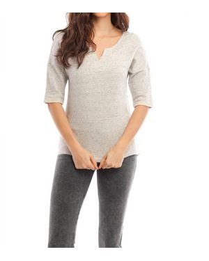 French Kyss The Brooke Side Tie Pullover - Gray