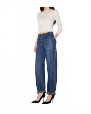 RE/DONE Quarter Sleeve Slim Tee - Blue