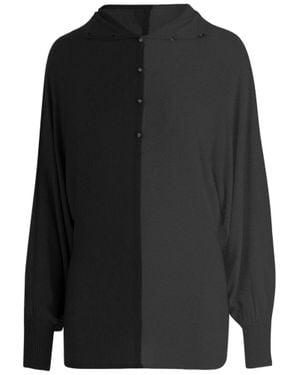 Jacquemus Dark Diamond Knitted Silk-Blend Polo Shirt - Black