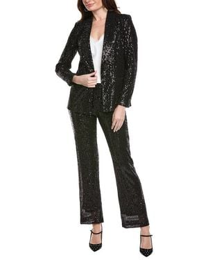 Nanette Lepore 2Pc Sequin Suit Jacket & Pant Set - Black