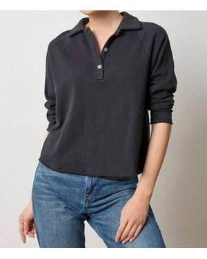Lilla P Shirttail Polo Sweatshirt - Black
