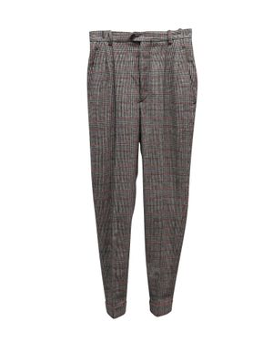 Isabel Marant High-Rise Checked Twill Pants - Gray