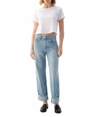 AMO Sonia Cuffed Jeans - Blue
