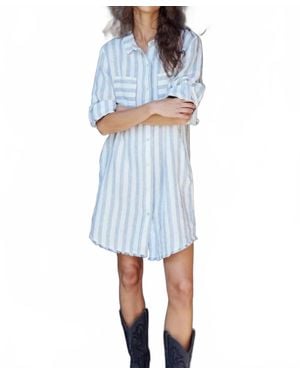 Melissa Nepton Rina Button-Tab Dress - Blue