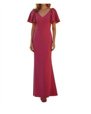 Frascara Flutter Sleeve Dress - Red
