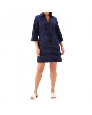 Karen Kane Cuffed Sleeve Embellished Dress - Blue