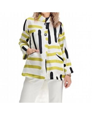 Lemon Grass Abstract Print Jacket - Multicolor