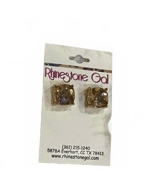 Sophia Collection Faceted Gem Stud Earrings - White