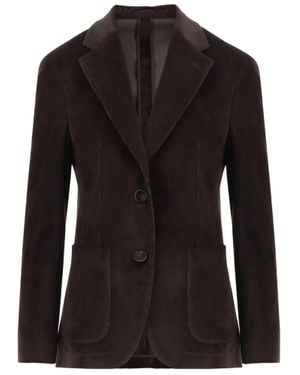 Lardini Tailored Notch-Lapel Corduroy Jacket - Black