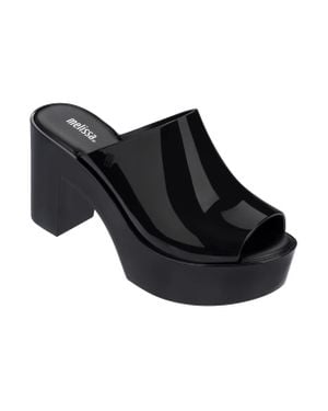 Melissa Mule Patent Leather High Heel Platform Sandals Jobb2171 - Black