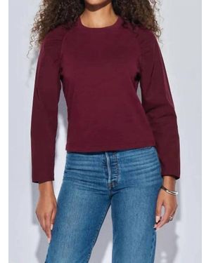 Nation Ltd Ruthie Ruched Long Sleeve Top - Red