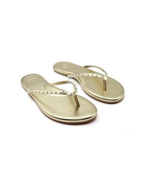 Solei Sea Indie Flip-Flop Sandals - Metallic