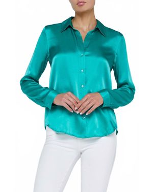 L'Agence Tyler Silk Blouse - Blue