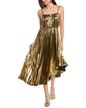 MILLY Irene Solid Metallic Dress - Natural