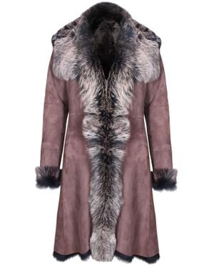 Infinity Leather Toscana Sheepskin Suede Trench Coat-Tbilisi - Pink