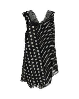 Junya Watanabe Polka Dot Lace Insert Tank Top - Black