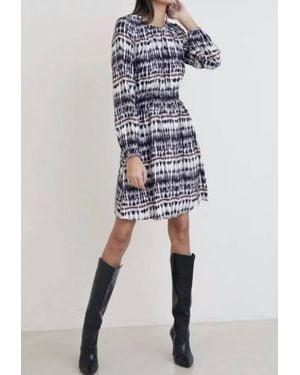 Bella Dahl Long Sleeve Smocked Mini Dress - Blue
