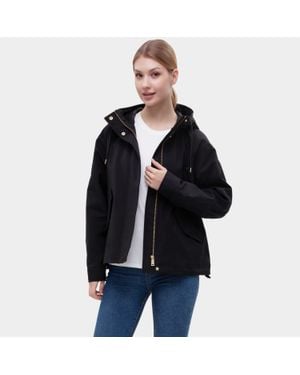 Rokka&Rolla Full Zip Jacket Hooded Windbreaker - Black