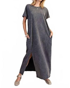Easel Terry Midi Dress - Blue