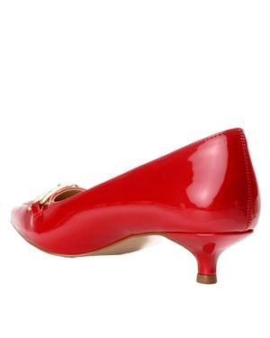 Journee Collection Patent Kitten Heels Rumi - Red