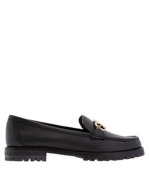 Ferragamo Ferragamo Rolo Gancini Ornament Mocassins, Size 7 C - Black