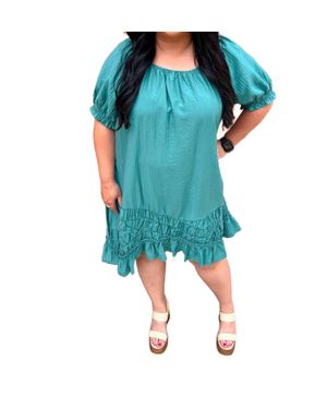 Davi & Dani Dalary Scoop Neck Mini Dress - Blue