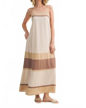 Mustard Seed Color Blocked Maxi Dress - Natural