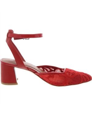 Donald J Pliner Ankle Strap Lace Heel Sandal - Red